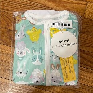 NWT Little Sleepies (Easter) Mint Animal Print Zippy